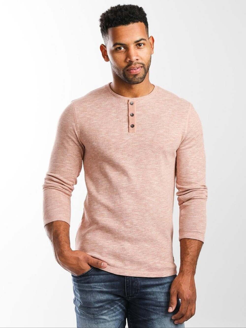 [Buckle] Outpost Makers Mens Marled Henley Top